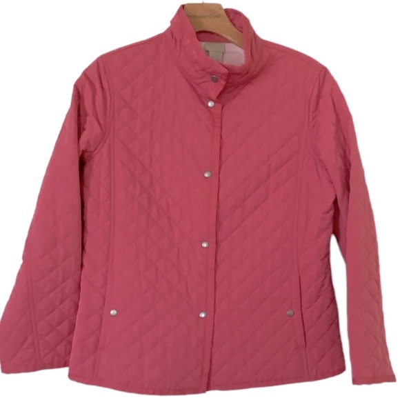 SIGRID OLSEN SPORT Mauve Pink Quilted Snap Front Jacket Size Small/Petite - Picture 1 of 7